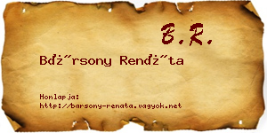 Bársony Renáta névjegykártya