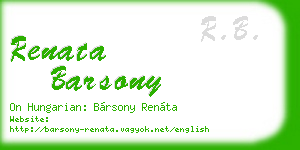 renata barsony business card